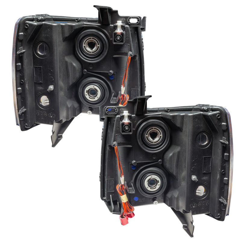 Oracle Lighting 07-13 Chevrolet Silverado Assembled Halo Headlights Round Style - Blk Housing -Green