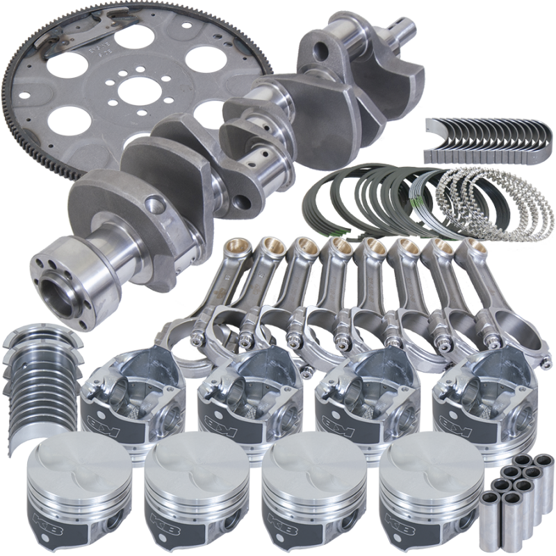 Eagle Chevy 305 1Pc 3.480in Crank 5.700in I-Beam Rods 3.766in Pistons 153 Tooth FP Balanced Assembly