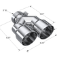 MBRP 3in ID / Dual 4in OD Out Staggered L 9.37in / R 9.87in Single Wall T304 SS Univ Exhaust Tip