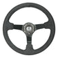 NRG Reinforced Steering Wheel (350mm / 3in. Deep) Blk Alcantara w/ Blk Stitching - Matte Black Spoke