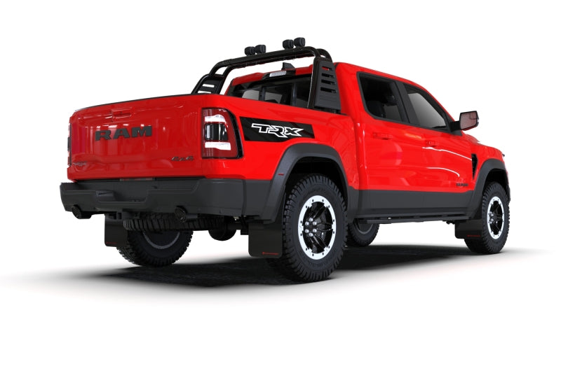 Rally Armor 2021+ Dodge Ram 1500 TRX Black UR Mud Flap - Red Logo
