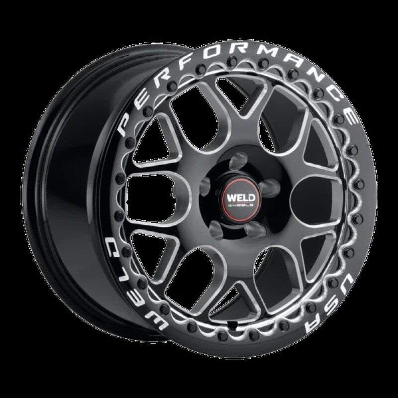 Weld Solana Beadlock 15x10 / 5x115 BP / ET22 /  6.36in BS / 78.1 Dia  - Gloss Black Milled Wheel