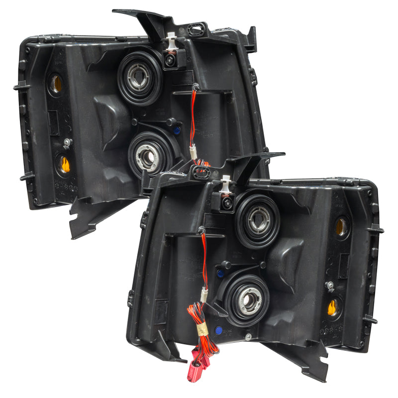 Oracle Lighting 07-13 Chevrolet Silverado Assembled Halo Headlights Round Style - Blk Housing -Red