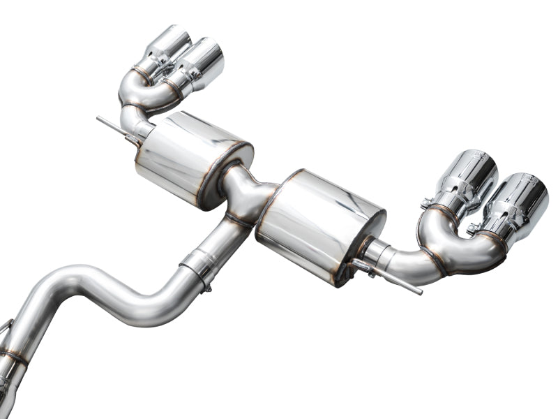 AWE MK8 Volkswagen Golf R Touring Edition Exhaust - Chrome Silver Tips