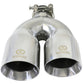 aFe Takeda 2.5in 304 Stainless Steel Clamp-on Tip Passenger Side 2.5in Inlet 4inDual - Polished