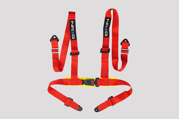 NRG 4 Point Seat Belt Harness / Buckle Lock- Red