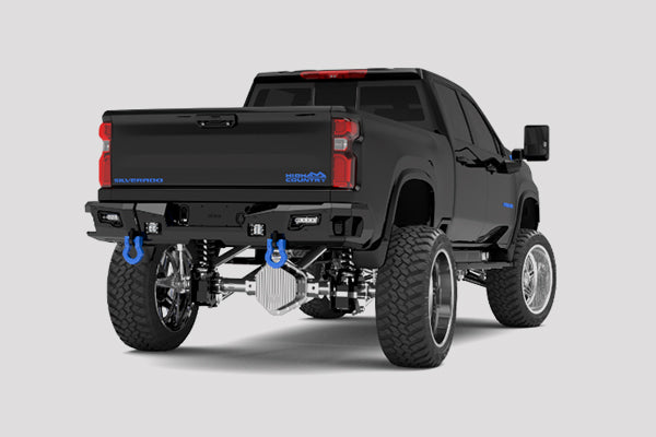 Road Armor 15-19 Chevy 2500 iD Rear Bumper w/Center Section/Shackle End Pods/Ring/Accents - Raw