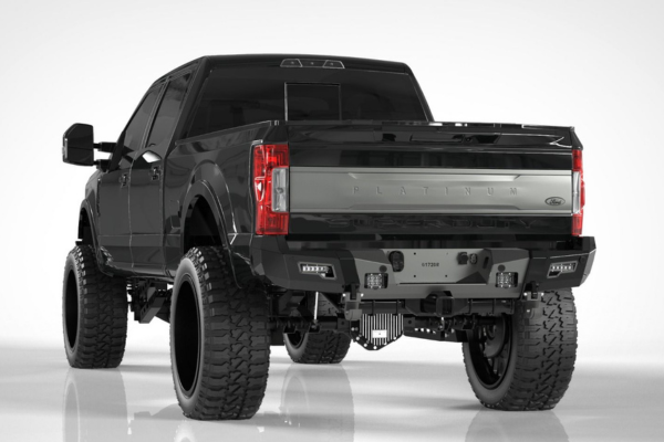 Road Armor 17-20 Ford F-250 iD Rear Bumper w/Center Section/Shackle/End Pods/iD/Accents - Raw