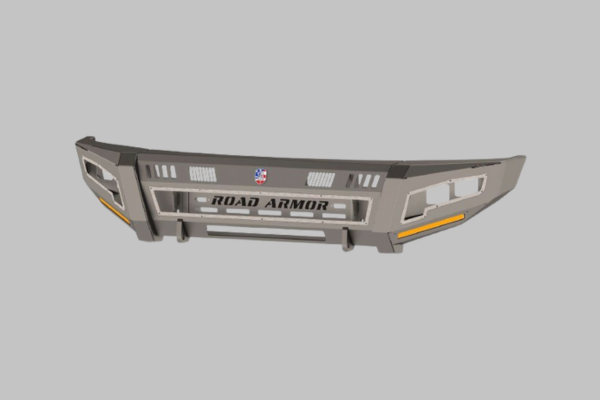 Road Armor 17-22 Ford F-250 iD FR Bumper Full Kit/Standard End Pod/X2 Cube/Acc Light/Ring-Raw Steel