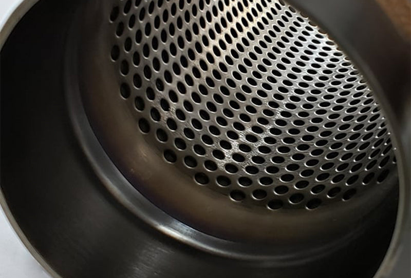 Stainless Bros 4in Inlet/Outlet 5in Body x 12in OAL SS304 Louvered Bullett Resonator