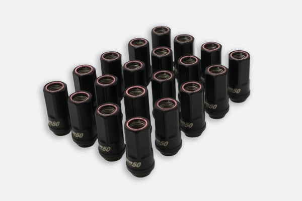 Wheel Mate Muteki HR50 Open End Lug Nuts - Black w/ Black Ring 14x1.50