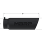 MBRP Universal Tip 6in OD Angled Rolled End 5in Inlet 18in Lgth Black Finish Exhaust
