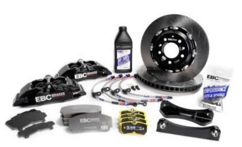 EBC Racing 00-07 BMW M3 E46 3.2L Black Apollo-6 Calipers 355mm Rotors Front Big Brake Kit