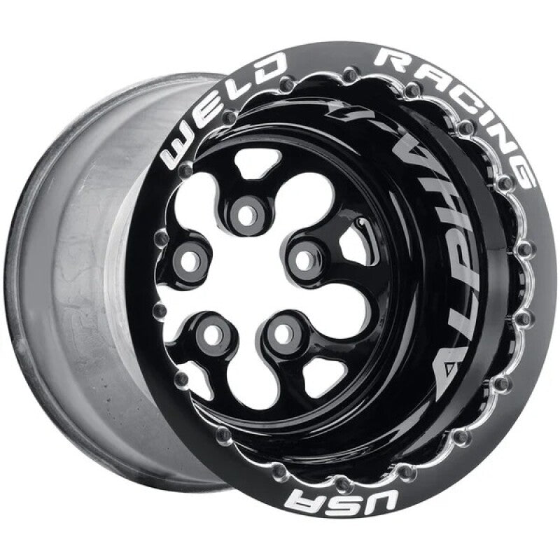 Weld Alpha-1 15x13/5x4.75 BP/2BS Black Powder Center&Shell-Black Scalloped MT