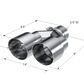 MBRP Universal T304 SS Dual Tip 3.5in OD/2.5in Inlet