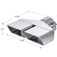 MBRP Universal Tip 8inx 2.375in ID Rectangle 2.5in O.D. inlet 8.25in length T304