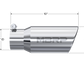 MBRP Universal Tip 4in OD 3in Inlet 10in Length Angled Rolled End T304
