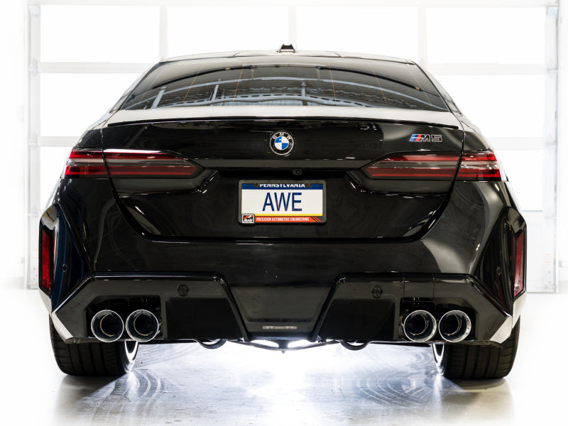 AWE BMW G90/G99 M5 Track Edition Catback Exhaust - Chrome Silver Tips