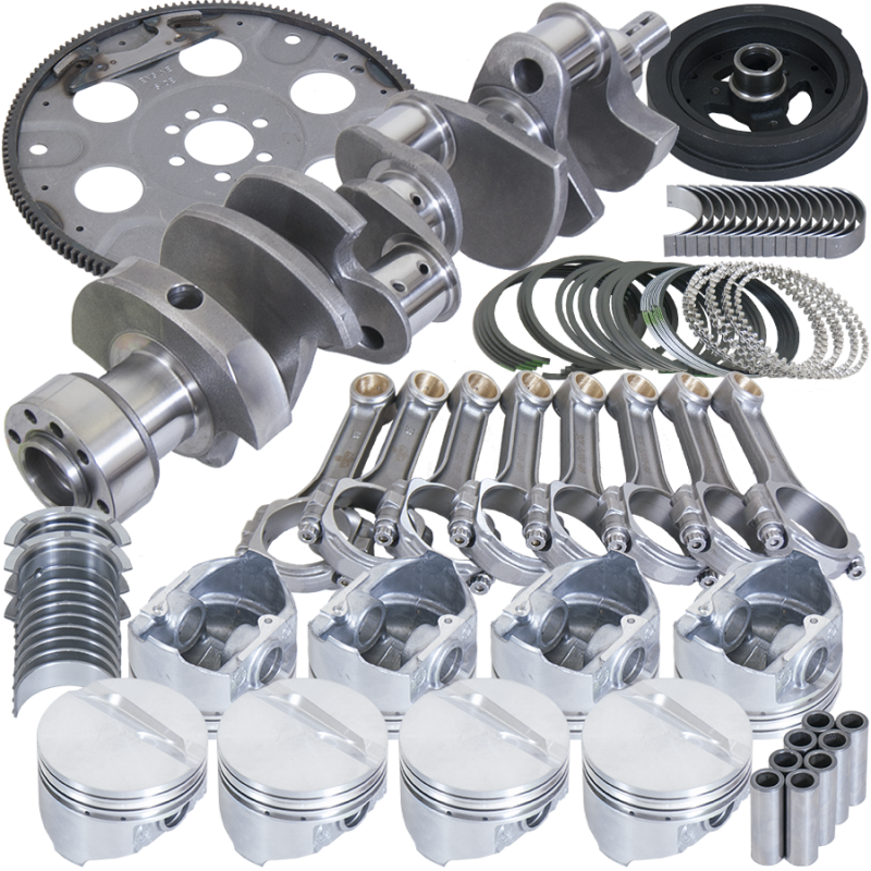 Eagle Chevy 350 1Pc 3.750in Crank 5.700in I-Beam Rods 4.000in Pistons 153 Tooth FP Balanced Assembly