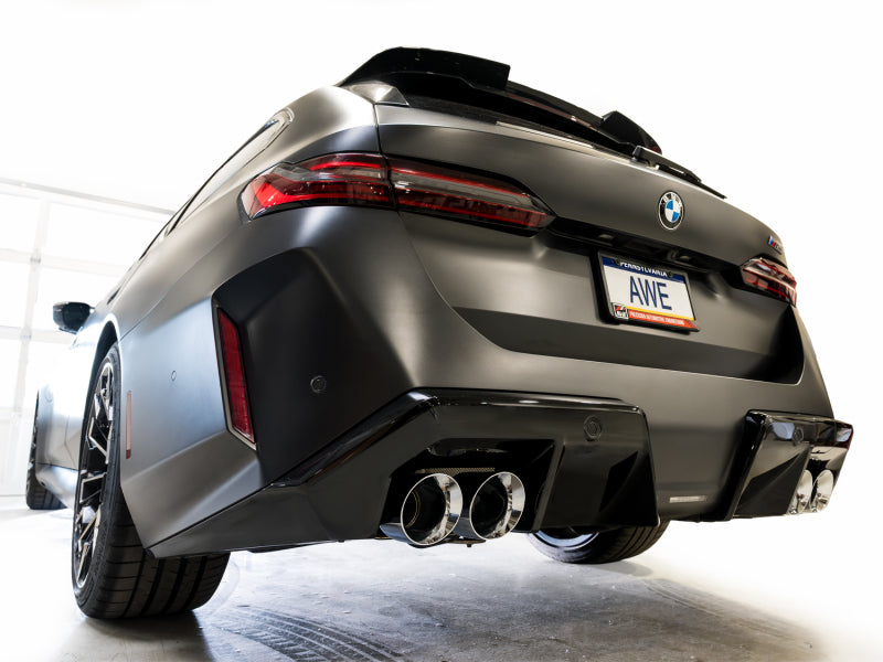 AWE BMW G90/G99 M5 Track Edition Catback Exhaust - Chrome Silver Tips