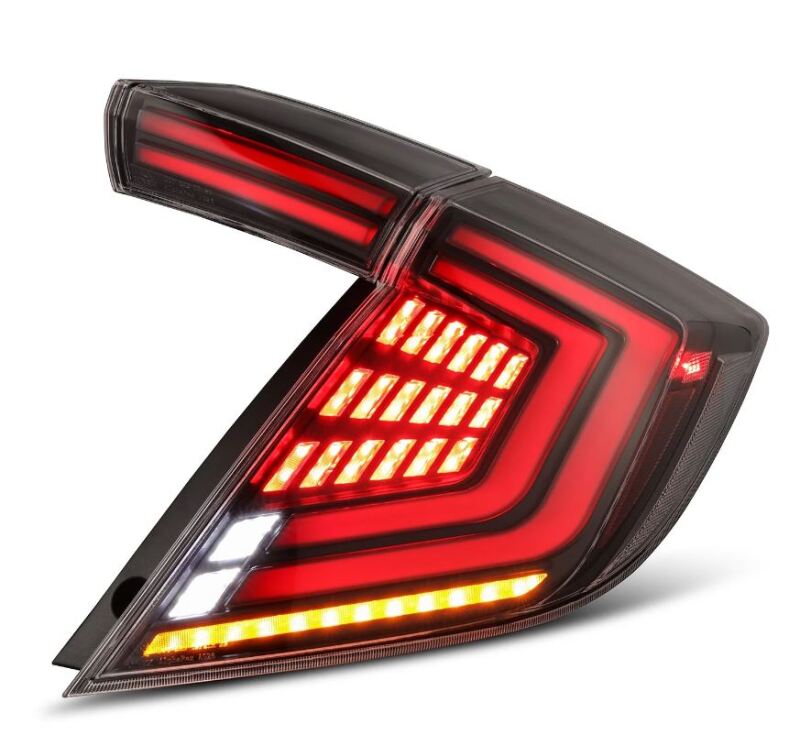 AlphaRex 16-21 Honda Civic Hatchback/ Type-R FK8 Nova-Series LED Tail Lights (Pair) - Black