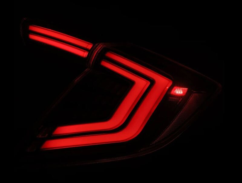 AlphaRex 16-21 Honda Civic Hatchback/ Type-R FK8 Nova-Series LED Tail Lights (Pair) - Black