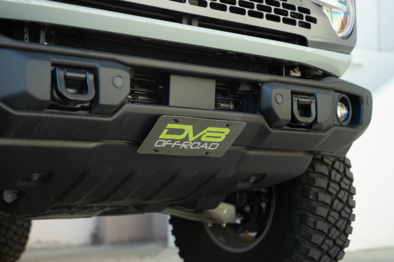 DV8 Offroad 2021 Ford Bronco | Capable Bumper Slanted Front License Plate Mount