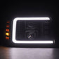AlphaRex 92-96 Ford F-Series/Bronco LUXX-Series Proj Headlights Blk w/Actv Light SeqSig & SBDRL