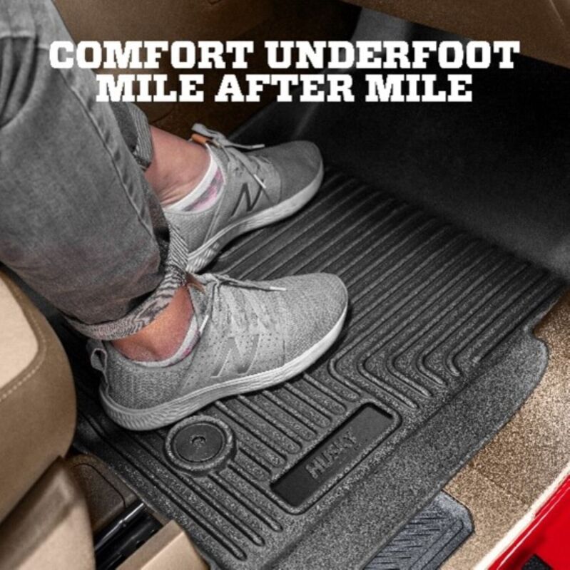 Husky Liners 2019+ Ford Ranger SuperCrew Cab Weatherbeater Black Front &amp; 2nd Seat Floor Liners