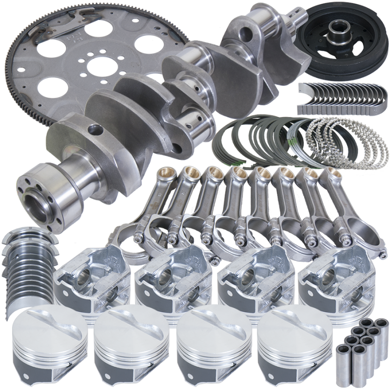 Eagle Chevy 350 1Pc 3.750in Crank 5.700in I-Beam Rods 4.030in Pistons 153 Tooth FP Balanced Assembly