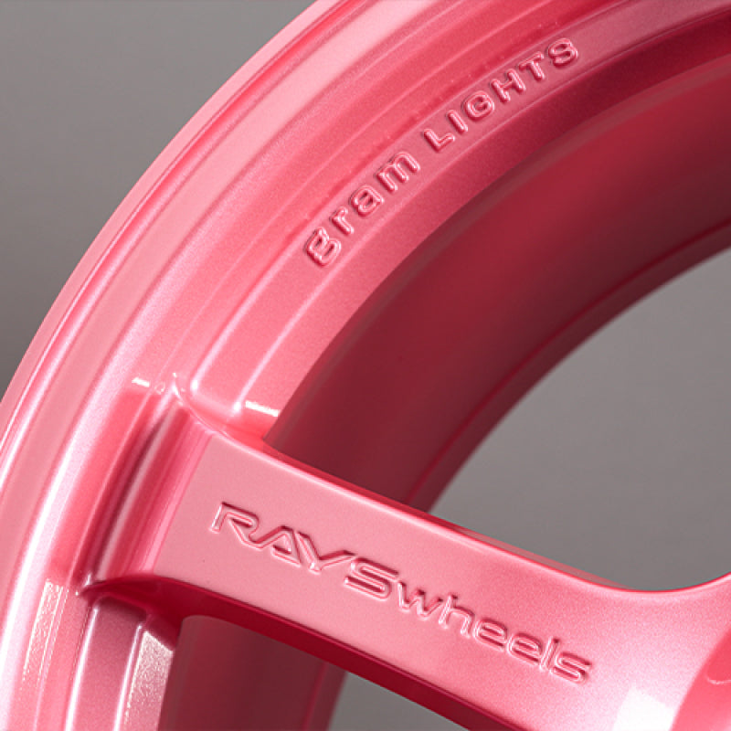 Gram Lights 57DR 18x9.5 +38 5x120 Sakura Pink Wheel (w/ Center Cap & No. 21 BK Air Valve)