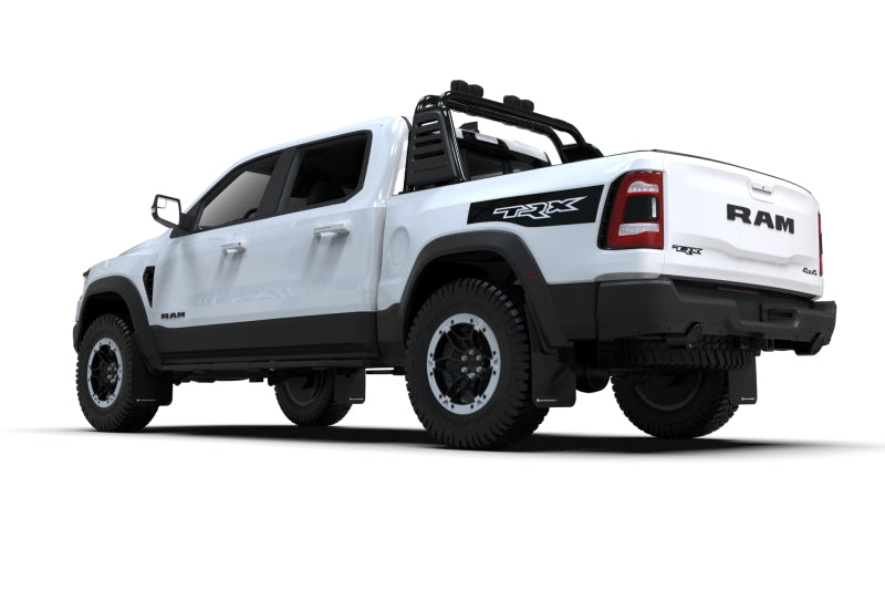 Rally Armor 2021+ Dodge Ram 1500 TRX Black UR Mud Flap - White Logo