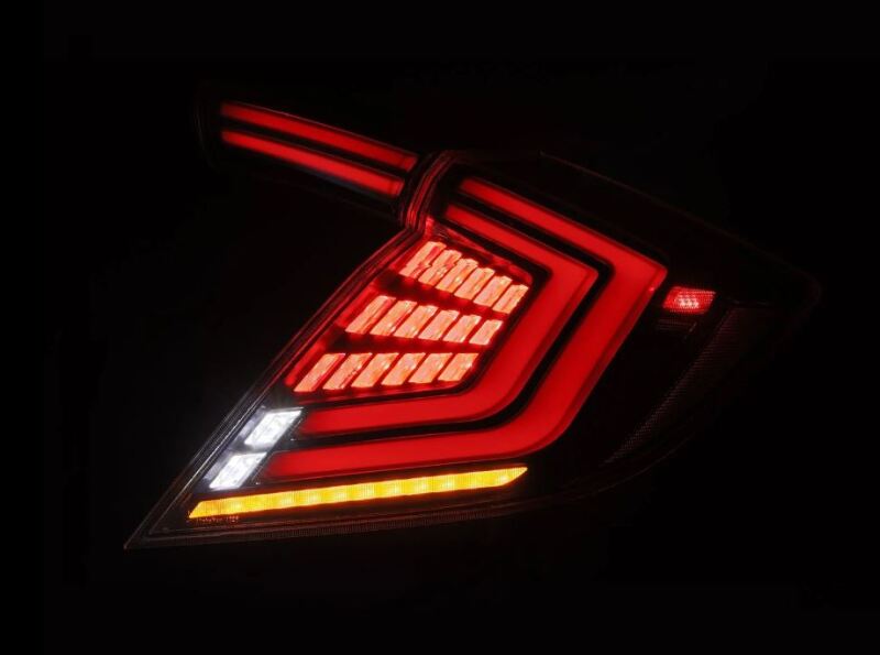 AlphaRex 16-21 Honda Civic Hatchback/ Type-R FK8 Nova-Series LED Tail Lights (Pair) - Black