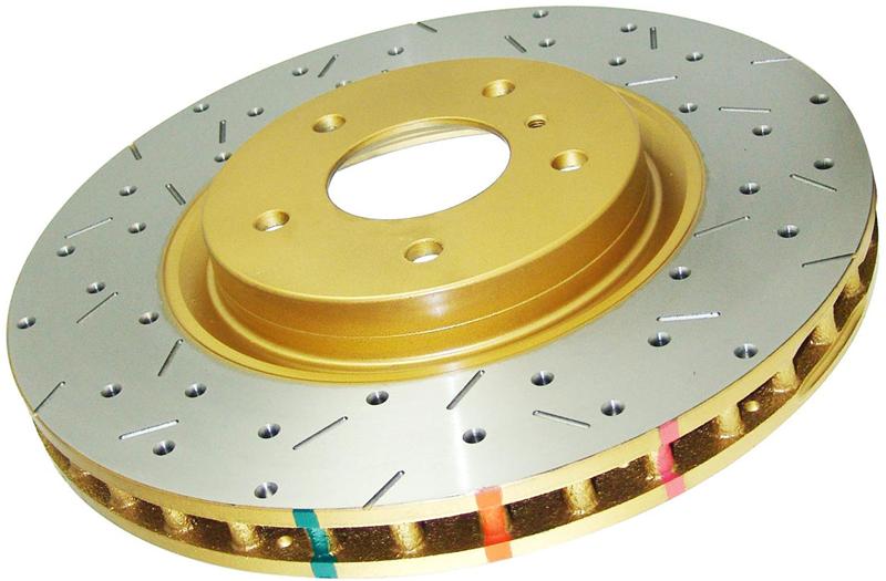 DBA 00-06 Mitsubishi Montero Front 4000 Series Drilled & Slotted Rotor