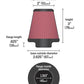 K&N Universal Chrome Filter 1 9/16 inch FLG / 2 5/8 inch Bottom / 2 inch Top / 3 inch Height