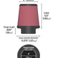 K&N Universal Air Filter - Round Tapered 4in Flange ID / 5.375in Base OD / 4in Top OD / 5.5in H