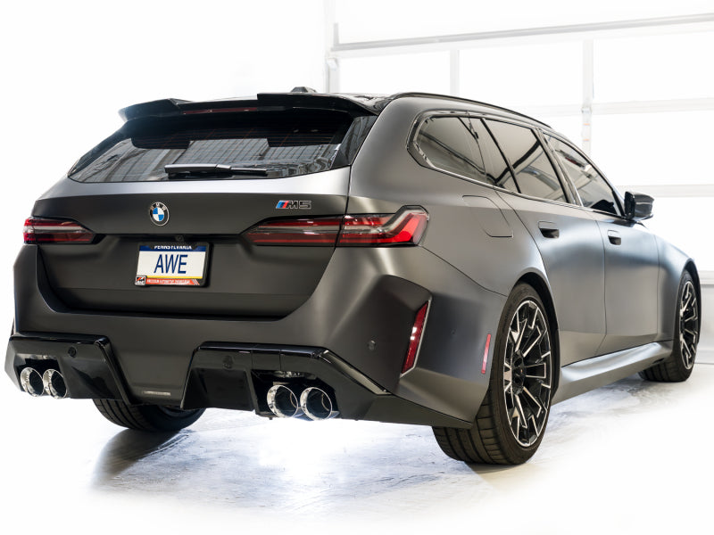 AWE BMW G90/G99 M5 Track Edition Catback Exhaust - Chrome Silver Tips