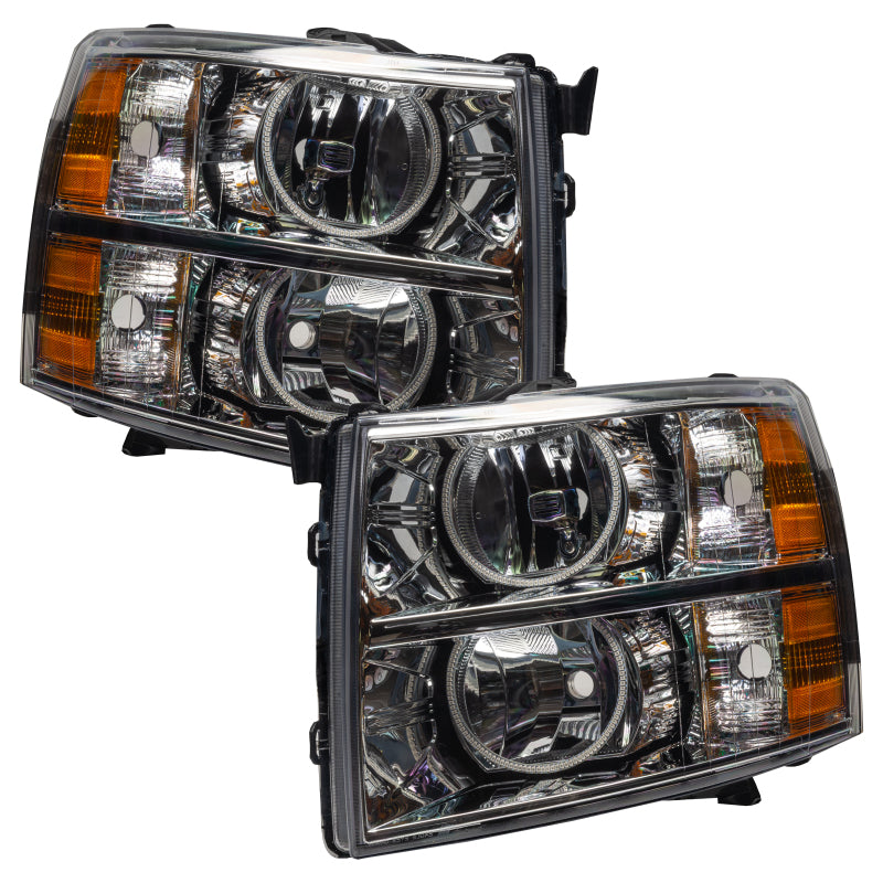 Oracle Lighting 07-13 Chevrolet Silverado Pre-Assembled LED Halo Headlights (Round Style) - Green
