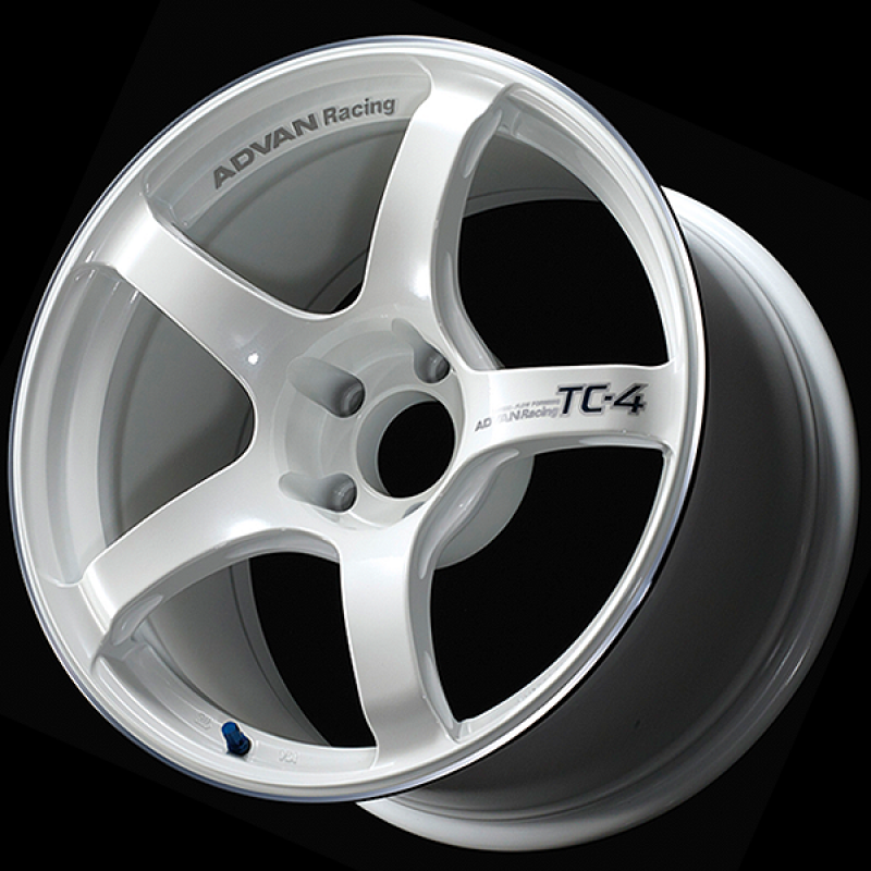 Advan TC4 18x7.5 / +48 Offset / 5-112 / 66.5mm Bore / Racing White Metallic & Ring