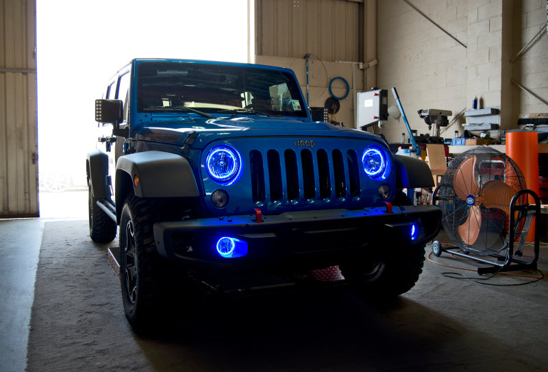 Oracle 07-17 Jeep Wrangler LED Fog Light Halo Kit - Blue