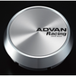 Advan Racing Center Cap 73mm Middle Height - Platinum Silver + Black Letters