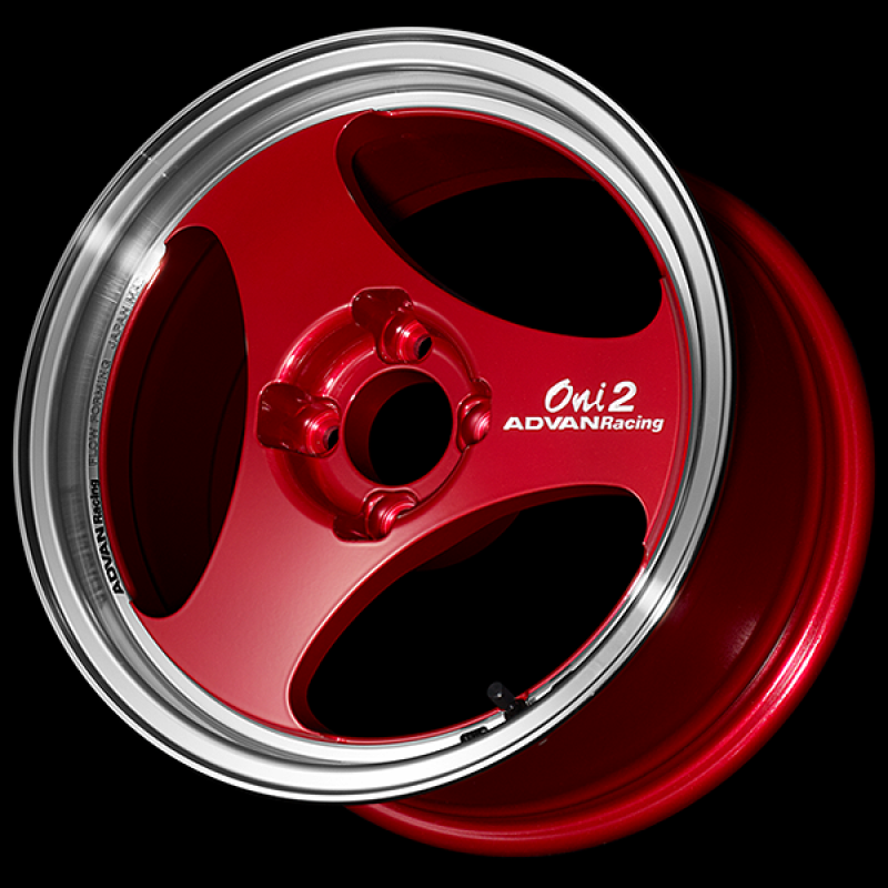 Advan ONI2 15x5.5 / +45 Offset / 4-100 / 63mm Bore / Machining & Racing Candy Red
