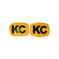 KC HiLiTES Retro 5in x 7in Rectangular Yellow Vinyl Light Cover w/ Black KC Logo (Pair)