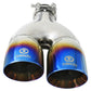 aFe Takeda 2.5in 304 Stainless Steel Clamp-on Exhaust Tip Driver Side 2.5in Inlet 4inDual-Blue Flame