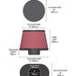 K&N Filter Universal X Stream Clamp-On 3in Flange ID 6inx8in Base 5inx5in Top 6.5in Height