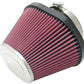 K&N Universal Chrome Filter-Oval Tapered 4in Flg ID x 5.375in Base O/S W x 3.313in Top O/S W