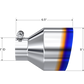 MBRP Univ. T304 Stainless Steel Burnt End Tip 2.5in ID / 5in OD / 6.5in Length Angle Cut Single Wall