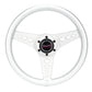 NRG All Aluminum Steering Wheel 330mm - Heart Cut Out- Ergonomic Grip- Anadized Silver