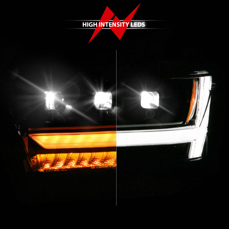 ANZO 19-24 RAM 1500 (New Body/OE Halogen) Full LED Proj Headlights DRL/SeqSig Black - Pass. Side