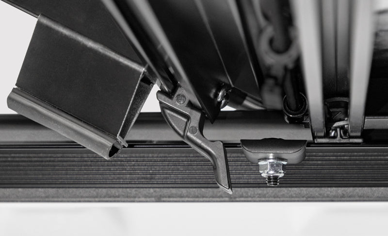 Access 2022+ Rivian R1T 4ft 6in Bed (w/ OEM Tonneau Track) LOMAX Folding Hard Cover - Carbon Fiber